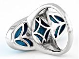 Blue Kingman Turquoise Rhodium Over Sterling Silver Ring - JSM547 | JTV
