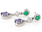 Blue Tanzanite Rhodium Over Sterling Silver Earrings 1.63ctw