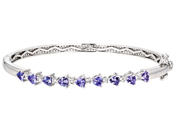 Picture of Blue Tanzanite Platinum Over Sterling Silver Bangle 2.43ctw