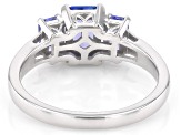 Blue Tanzanite Rhodium Over Sterling Silver Ring 1.35ctw