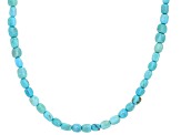 Tumbled Turquoise Rhodium Over Sterling Silver 18" Beaded Necklace