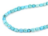 Tumbled Turquoise Rhodium Over Sterling Silver 18" Beaded Necklace