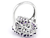 African Amethyst Rhodium Over Sterling Silver Ring 4.67ctw