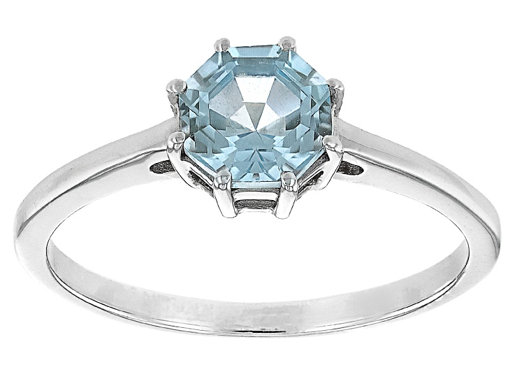 Ferris Wheel Cut Sky Blue Topaz Rhodium Over Sterling Silver