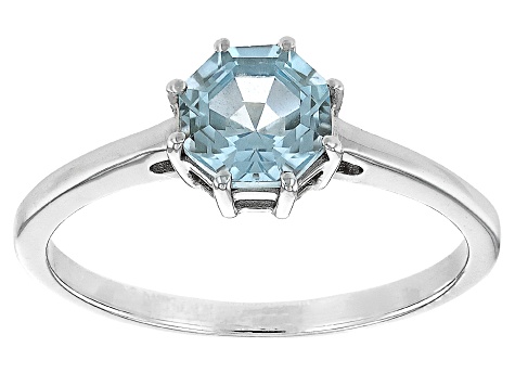 Ferris Wheel Cut Sky Blue Topaz Rhodium Over Sterling Silver Solitaire ...