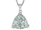 Green Prasiolite Rhodium Over Sterling Silver Pendant with Chain 7.65ctw