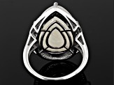 White Rainbow Moonstone Rhodium Over Sterling Silver Ring