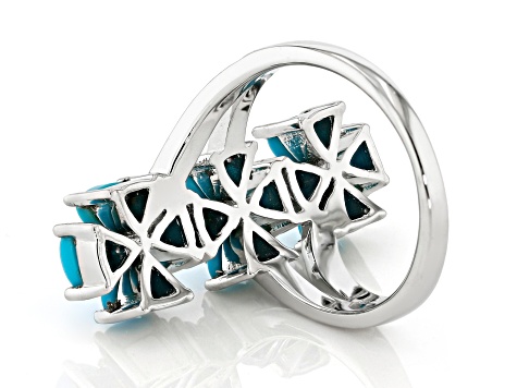 Blue Sleeping Beauty Turquoise Rhodium Over Sterling Silver