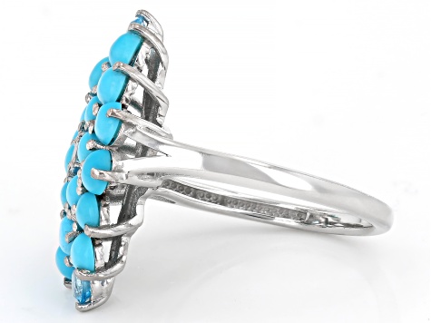 Blue Sleeping Beauty Turquoise Rhodium Over Sterling Silver