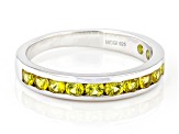 Yellow Lab Created Sapphire Rhodium Over Sterling Silver Ring 0.93ctw