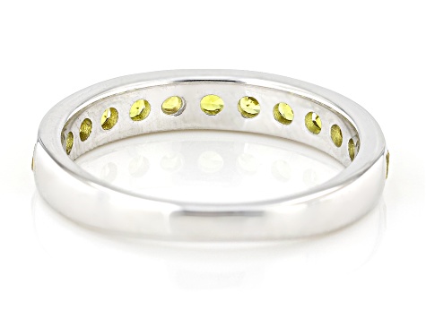 Yellow Lab Created Sapphire Rhodium Over Sterling Silver Ring 0.93ctw