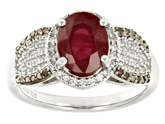 Red Mahaleo® Ruby Platinum Over Sterling Silver Ring 2.72ctw