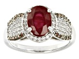 Red Mahaleo® Ruby Platinum Over Sterling Silver Ring 2.72ctw