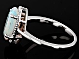 White Ethiopian Opal Rhodium Over Sterling Silver Ring 1.20ct