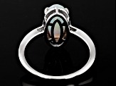 White Ethiopian Opal Rhodium Over Sterling Silver Ring 1.20ct