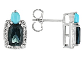 London Blue Topaz Rhodium Over Sterling Silver Earrings 1.93ctw