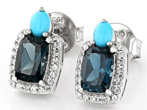 London Blue Topaz Rhodium Over Sterling Silver Earrings 1.93ctw