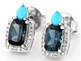 London Blue Topaz Rhodium Over Sterling Silver Earrings 1.93ctw