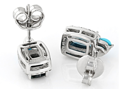 London Blue Topaz Rhodium Over Sterling Silver Earrings 1.93ctw