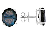 Blue Labradorite Rhodium Over Sterling Silver Earrings