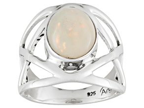 White Ethiopian Opal Sterling Silver Ring 2.0ct