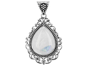 Rainbow Moonstone Sterling Silver Pendant