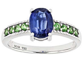 Blue Kyanite Rhodium Over Sterling Silver Ring 1.60ctw