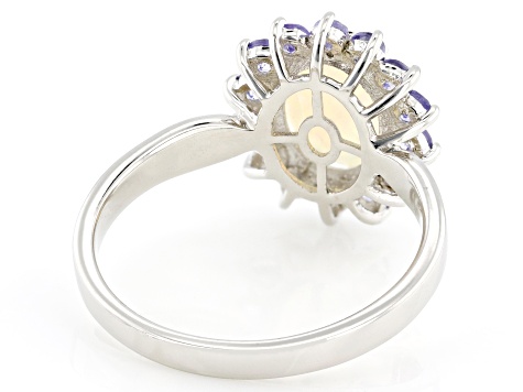 White Ethiopian Opal Platinum Over Sterling Silver Ring 1.47