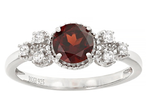 【TOM WOOD】☆お洒落リング☆ Gate Square Red Garnet Red Garnet Platinum Over Sterling Silver Set of 2 Rings 1.25