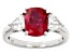 Red Lab Created Ruby Rhodium Over Sterling Silver Ring 2.55ctw