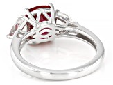 Red Lab Created Ruby Rhodium Over Sterling Silver Ring 2.55ctw