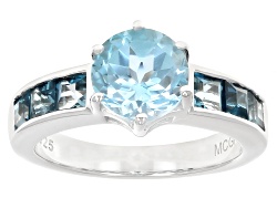 thumbnail image 2 of Sterling Silver Stackable Ring – White Lab Opal With Rainbow Topaz & CZ – Sizes 4-12 2 of 3