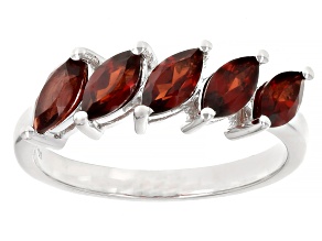 Red Garnet Rhodium Over Sterling Silver Ring 1.27ctw