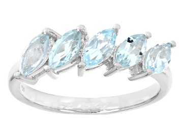 Picture of Sky Blue Topaz Rhodium Over Sterling Silver Ring 1.23ctw