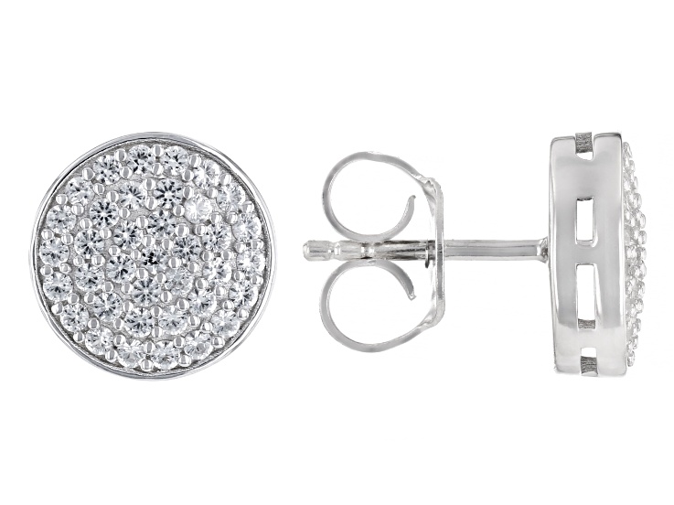 White Lab Created Sapphire Rhodium Over Sterling Silver