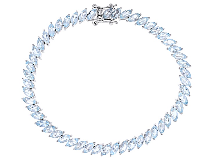 Sky Blue Topaz Rhodium Over Sterling Silver Bracelet 12.57