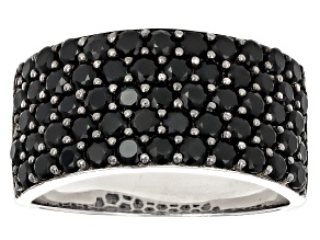 Black Spinel Rhodium Over Sterling Silver Band Ring 2.56ctw
