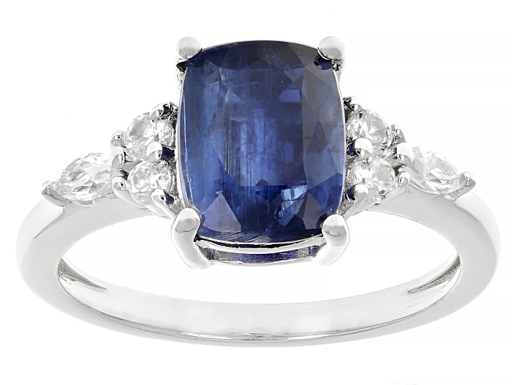 Blue Kyanite Rhodium Over Sterling Silver Ring 2.53ctw - JSM937 | JTV