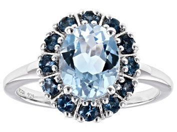 Picture of Sky Blue Topaz Rhodium Over Sterling Silver Ring 2.31ctw