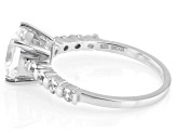 White Lab Created Sapphire Platinum Over Sterling Silver Ring
