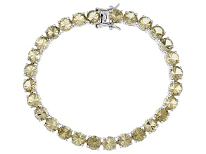 Champagne Quartz Rhodium Over Sterling Silver Bracelet 17.80ctw