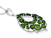 Green Chrome Diopside Rhodium Over Sterling Silver Pendant with Chain 2.64ctw