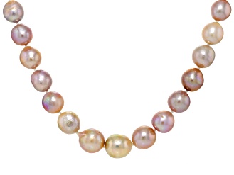 Multi-Color Cultured Freshwater Pearl Rhodium Over Sterling Silver 24 Inch Necklace 55.25Ctw