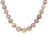 Multi-Color Cultured Freshwater Pearl Rhodium Over Sterling Silver 24 Inch Necklace 55.25Ctw