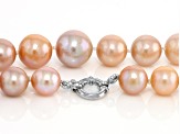 Natural Pink Cultured Freshwater Pearl White Silver Necklace 467.50Ctw