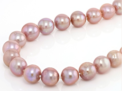 Natural Pink Cultured Freshwater Pearl White Silver Necklace 467.50Ctw