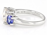 Moissanite Fire(R) and Tanzanite Platineve Ring 2.84Ctw