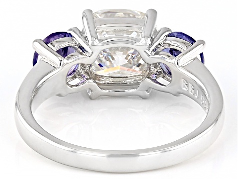 Moissanite Fire(R) and Tanzanite Platineve Ring 2.84Ctw