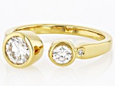 Moissanite Round 6mm 14k Yellow Gold Over Sterling Silver Ring 0.85ctw