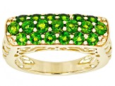 Chrome Diopside Round 3mm and 2.8mm 18K Yellow Gold Over Sterling Silver Ring 1.57Ctw